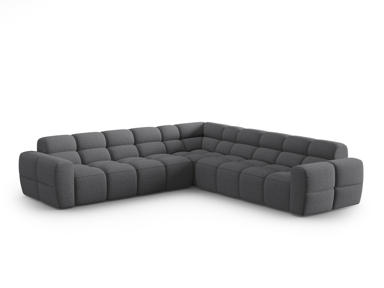 Coltar simetric 5 locuri, Lisa-193, Micadoni Home, 310x310x77 cm, tesatura structurata, gri - imagine 7